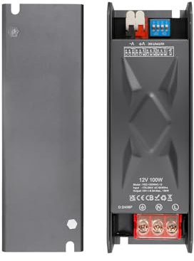 YAYZA! Transformador LED 12V 100W, IP20 Alimentador LED 230V AC a 12V DC 8.4A, Alimentador Controlador LED 100W CC Baja Voltaje Transformador LED Constante LED Driver para Pantallas (Cuatro Niveles)