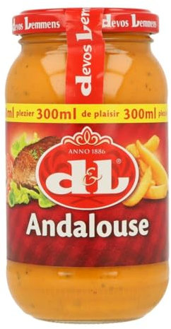 D&L Andalouse Sauce - 2x 300ml Glas - belgische Grill-Soße aus Tomaten aus Andalusien leicht pikante Würz-Sauce von Devos & Lemmens, zu Burger & Pommes, Steak, gegrilltem Fleisch, Fisch und Wraps