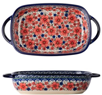 SSWH Fuente para hornear de cerámica, Fuente para hornear para lasaña con asas para horno, Utensilios para hornear rectangulares grandes, Fuente para hornear cerámica Cazuela para h(Size:1PCS,Color:C)