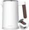 Arendo - Wasserkocher Edelstahl mit Temperatureinstellung - 45°C-100°C - 1.5 Liter - Doppelwand - BPA frei - Warmhaltefunktion - Teekocher mit Temperaturanzeige - Griff Cool Touch - weiß matt