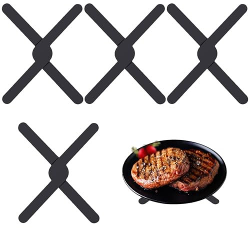 4 Stücke Silikon Topfuntersetzer - Hitzebeständiger,Topflappen und Unterlage für Töpfe,rutschfeste Faltbare Silikon-Untersetzer für heiße Gerichte