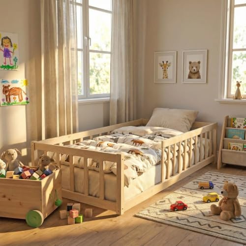 WEBER INDUSTRIES Cama infantil 90x190 cm Nino Madera Clara