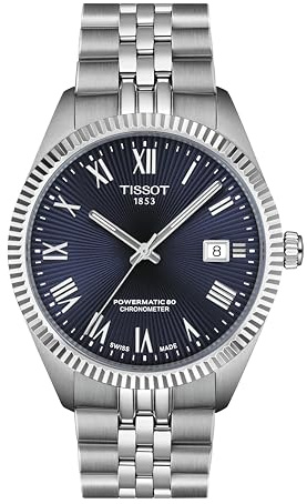 Tissot Ballade Powermatic 80 COSC 39mm, Swiss Automatic Watch for Men, Stainless Steel Case, Blue Dial, T1564081104300