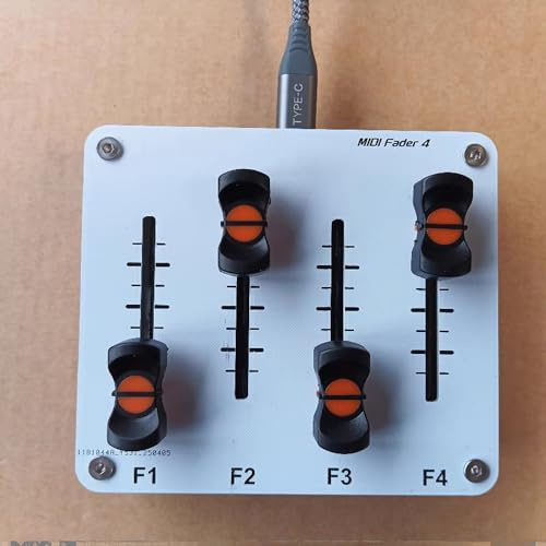 LeTkingok 4 Channel 42mm MIDI Fader, Custom CC Control with USB Interface for Music DAW Software