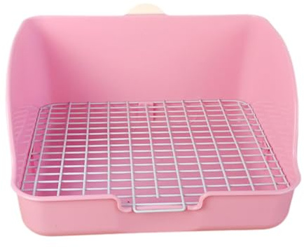 Générique Toilettes pour Lapins et Petits Animaux, de Toilettes pour Rongeurs avec Barrière Haute et Insert Amovible pour L'apprentissage de La Prop, Rose