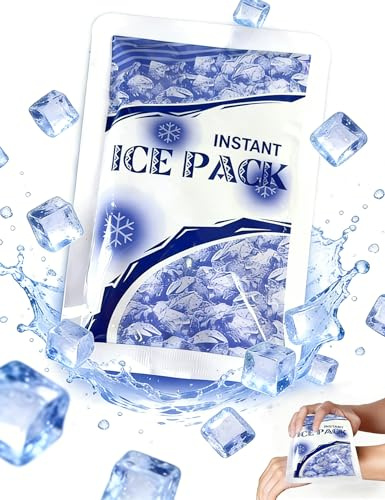 TOOHAO Instant Ice Pack, Instant Cold Packs 2 Stycken 17x12cm, Engångs Kall Kompress för Smärtlindring, Svullnad Inflammation Stukningar, Sport Hem Resa Vandring