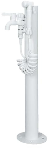 Genérico Columna de Agua anticongelante y antioxidante para Grifo, Fuente de Columna de Agua Exterior de Acero Inoxidable, Columna de Agua Exterior, Soporte de Agua Independiente Blanco para jardín,