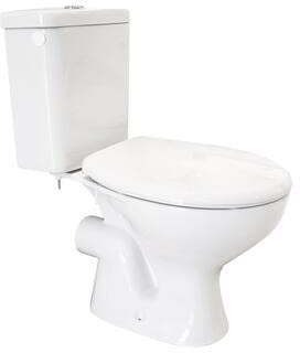 ONDÉE - Pack WC SERTI NF à bride SH - H75 - 5xl36 - 7x62cm - Cuvette NF 38 ,5cm- Céramique - Abattant NF en ABS - Mécanisme de chasse NF 3/6L - Robinet flotteur silencieux avec raccord plastique