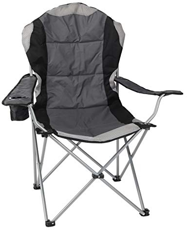 Spetebo Regiestuhl Deluxe bis 150 Kg belastbar - Farbe: anthrazit - Camping - Polyester - Campingstuhl extra breit, extra bequem, extra stabil - Angelstuhl Campingstuhl