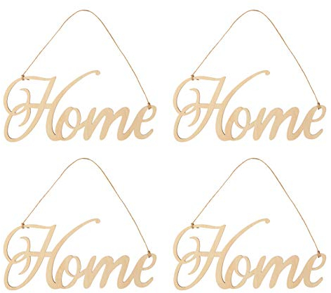 SOIMISS Holzbuchstaben Deko 4pcs Tür-Schilder Willkommen Dekorative Holzbuchstaben Anhänger Retro Buchstaben Wand Home Holz Decor für Wohnkltur Cafe Hotel