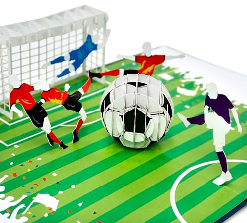 CUTPOPUP Fútbol - Tarjeta De Cumpleaños Emergente, Tarjeta Del Día Del Padre, Tarjeta De Felicitación 3D,Tarjeta Felicitacion Cumpleaños (Football) US-OC209ES