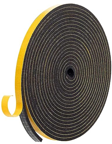 3m Joint Porte Entree,9 * 3mm Isolation Phonique Porte,Protection Porte, Joint Plaque de Cuisson, Joint Mousse Ruban Adhésif d'Étanchéité Puissant, Isoler du Bruit et Anti-intempéries(Noir)