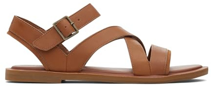 TOMS Women's Strappy Flat Sandals - Maximum Comfort, Buckle Closure, Durable TPR Outsole, Eco-Friendly