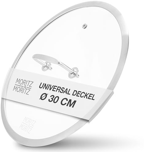 Moritz & Moritz Coperchio universale per padelle in acciaio inox 30 cm - Coperchio padella universale come complemento ideale - ingegnoso coperchi padelle resistente al calore con manico.