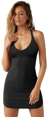 Hanaoops Vestito Donna Sexy Estivo Mini Abito Senza Maniche Casual Aderente A Coste Tubino Corto da Sera Nero Elasticizzato Bodycon Miniabito Elegant Club Abito da Discoteca da Festa Party