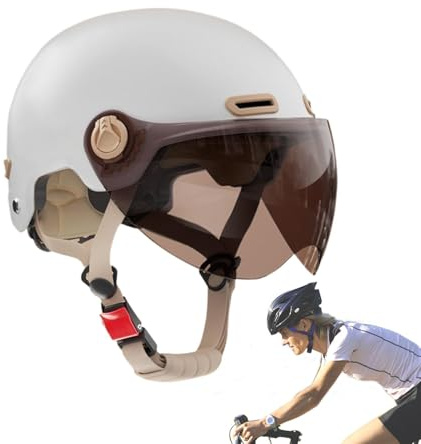 Sghtil Casque de scooter pour adulte - Design réfléchissant - Avec lunettes coupe-vent - Équipement de cyclisme respirant pour les jeunes, les personnes âgées, les enfants - Pour l'équitation de nuit