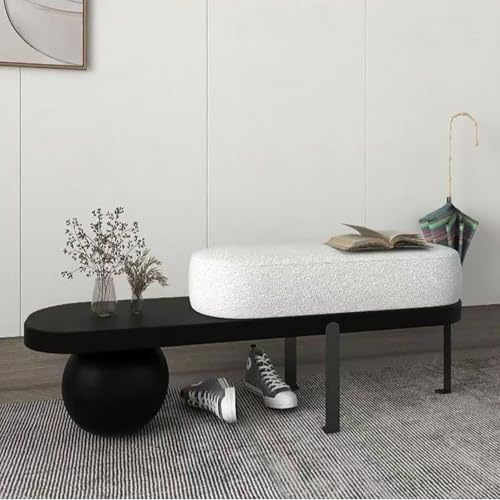 Kavenza Panca Portascarpe Panca Imbottita - Per Ingresso Con Seduta Imbottita - Minimalista Per Fine Letto - Sgabello Poggiapiedi Morbido Per Camera Da Letto, Soggiorno(Black,31.4(80cm))