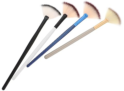 Veemoon 4piezas Pincel de Maquillaje Forma de Abanico Pinceles para Mascarilla Facial Aplicador de Ácido para Mascarilla de Noche