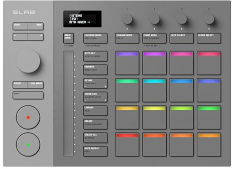 AlphaTheta SLAB MIDI Controller — Unlock Serato Studio (Full Version), Multi‑Function Dial & Focus Control, 16 Velocity Pads With Aftertouch, Touch Strip Performance; Works with Serato DJ Pro