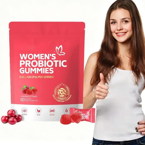 Women Probiotic Gummies,Gommose Probiotiche per Donne,Probiotici Donna Gommose,Caramelle Gommose Probiotiche per Donne,Supporto alla Salute Intima con Prebiotici e Mirtillo Rosso