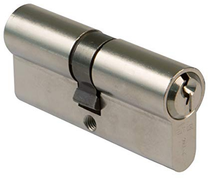 Amig - Cilindro de seguridad - Cerradura para puertas - Bombín de Alta Seguridad - Antiganzúa y Antitaladro - Incluye 3 llaves - Plateado Mate - Medidas: 100 (50-50 mm)
