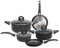 Tognana Copper & Charcoal Topf- und Pfannenset, Set mit 2 Pfannen, 3 Kasserollen, 3 Deckel, 8 Stück, Aluminium, Schwarz