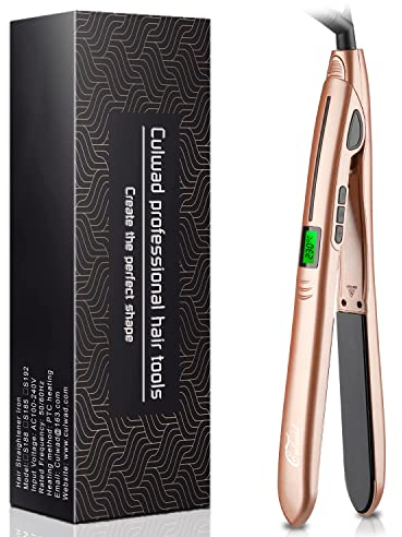 Culwad Haarglätter 2 in 1 Haarpflege Glätteisen und Lockenstab mit LCD-Display Temperatur, Glätteisen Locken und Rotierende Einstellbare Temperatur(140-230℃), Dual-Spannung
