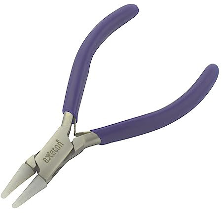 EXETON Alicates de joyería, alicates de fabricación de fianzas 6 en 1, alicates de bucle de múltiples pasos, nariz de cadena, alicates de mandíbula de nailon, alicates de punta redonda, alicates de