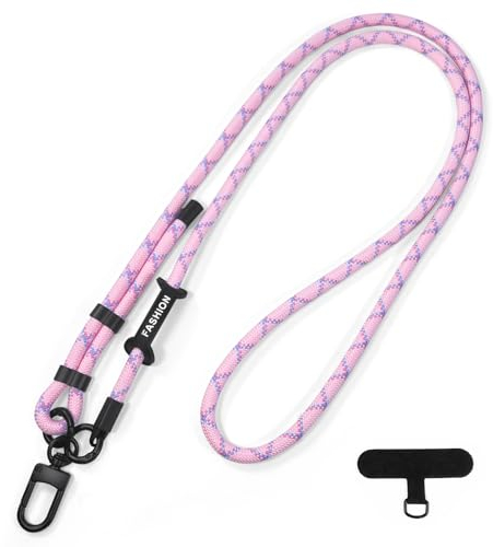 xiaowanwan Cordon para Movil,Cordón para Teléfono Portátil,Correa Teléfono Cuello,Cordon para Movil Sin Funda,Todos Móvil (Rosa)