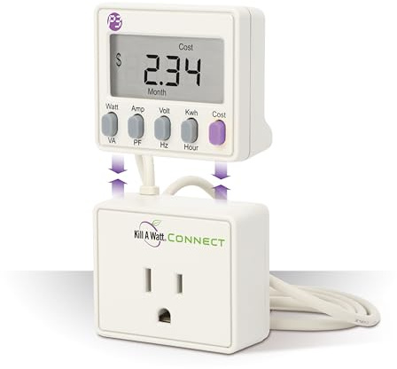 Kill A Watt Connect P4498 Electricity Usage Monitor Power Consumption Meter with Two Piece Housing and 35 Inch Cord for Easy Use