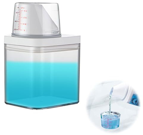 Airtight Laundry Pods Container, Detergent Dispenser, Wide Mouth Laundry Detergent Container with Measuring Cup, Reusable Empty Bottles for Laundry Room Organization and Storage (700ML)