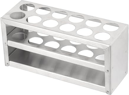 Provrörsställ i Rostfritt Stål, Högpolerad Yta Multifunktionell Centrifugrörshållare Provrörshållare för Laboratorier, Studio, Kosmetisk Förvaring (23mm 12 hål)