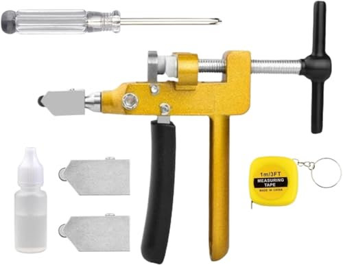 Tagliapiastrelle professionale, kit per tagliare il vetro, strumenti per tagliare piastrelle in vetro e ceramica, con pinze 2 in 1