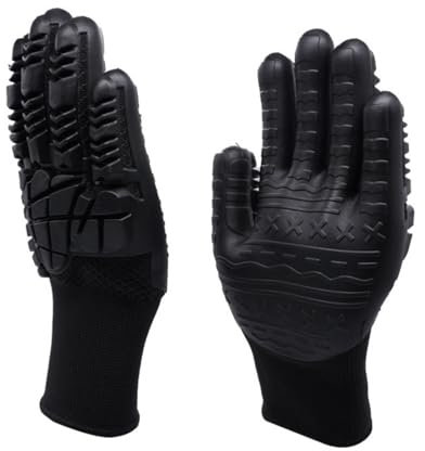 RGYBAO 1 par de guantes de trabajo antivibraciones, a prueba de golpes, para la industria de la construcción, para trabajos pesados