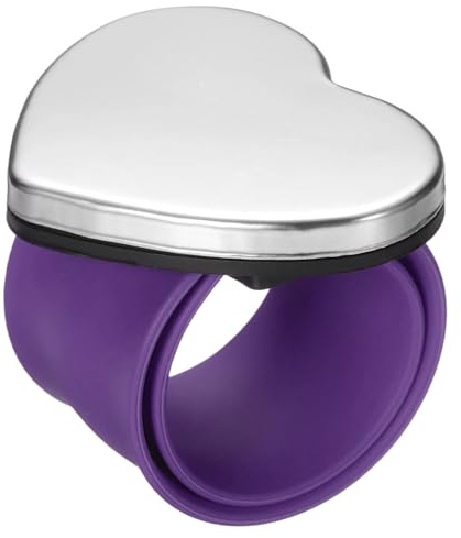 sourcing map Magnetic Pin Holder Wristband Heart-Shaped Wrist Sewing Pincushion Silicone Strap Pin Cushion for Sewing Quilting, Purple