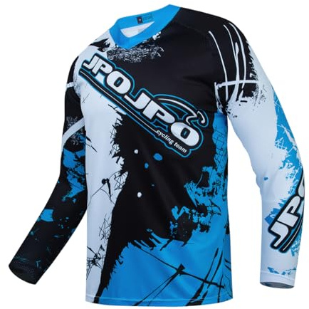 PSPORT Dirt Bike Jersey för ungdomar, barn mountainbike skjorta långärmad barn nedförsbacke tröjor för motorcykel motocross BMX Moto Mx Offroad Racing, Cu9011-lb, 8 år