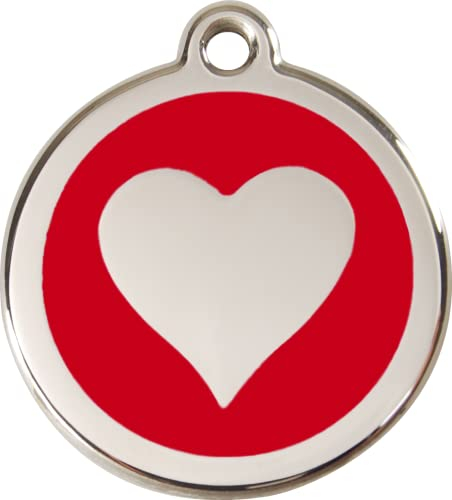 Red Dingo Hundemarke Herz inklusive Gravur (M, rot)