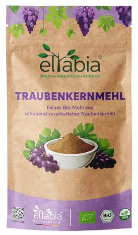Bio Traubenkernmehl OPC 200g Traubenkern Extrakt Pulver Premium Rohkost Qualität | Traubenkerne aus der EU | DE-ÖKO-007