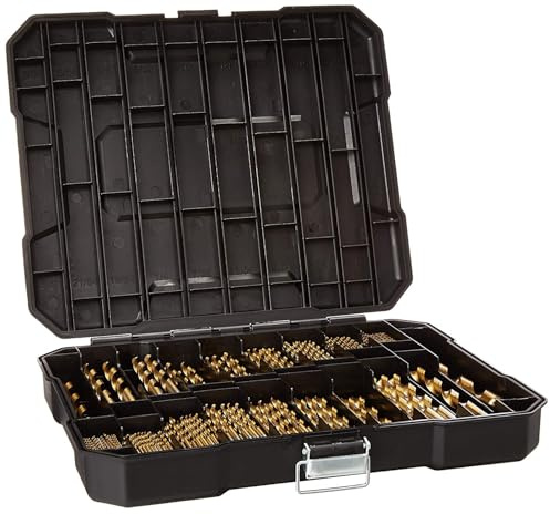 230 Pieces Titanium Twist Drill Bit Set, 135° Tip High Speed Steel, Size from 3/64 up to 1/2, Ideal Drilling in Wood/Cast Iron/Aluminum Alloy/Plastic/Fiberglass, with Hard Storage
