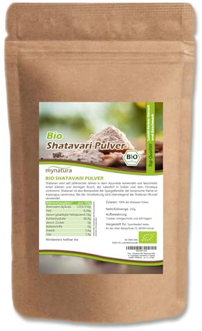 Mynatura Bio Shatavari Poudre I Asparagus racemosus I Produit naturel I Aliment cru I Asperges indiennes I Poudre de racine I Sans additifs (1 x 250 g)