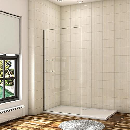 AICA paroi de douche 90x190cm paroi de douche à l'italienne avec 2 étagères en verre securit