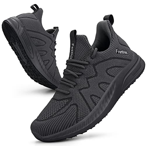 Feethit Donna Scarpe da Ginnastica Sportive ConfortevoleSneakers Casual all'Aperto Carbonio 39