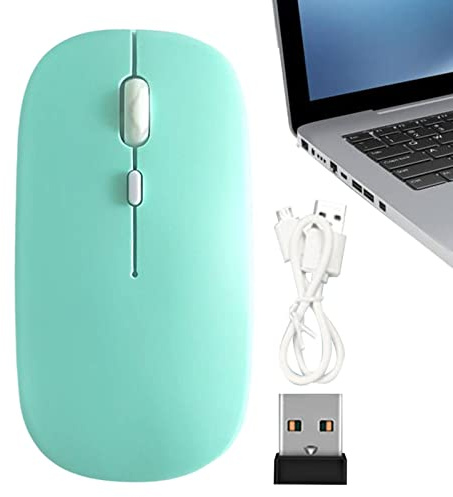Ratón inalámbrico | Ratón silencioso 2.4G para Escritorio - 1600 dpi, Mouse con Receptor y Cable Carga para Laptop, PC, computadora, portátil