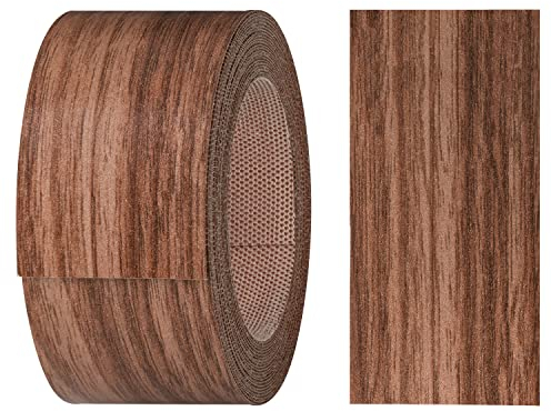 haggiy Kantenumleimer aus Melamin mit Schmelzkleber, 40 mm x 5 m | Umleimer zum Aufbügeln f. Regalbretter & Platten | Kantenband - Dekor: Nussbaum real
