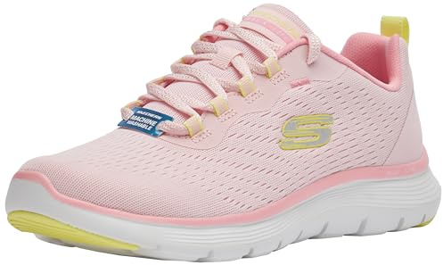 Skechers Damen Flex Appeal 5.0, Pink Mesh/Yellow Trim, 39 EU