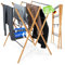 LAZYLINE® Wäscheständer platzsparend [extra breit + klappbar] tragbar, faltbar aus Holz schwarz Hoch Stabil 12m Wäscheleine Wäscheturm Turm, Balkon Wäschetrockner Clothes Drying Rack