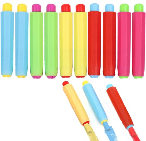 10 Pcs Porte Craie, Craie pour Tableau Noir, Plastique Porte-Craie, Porte-Craie Réglable, Porte-Craie Coloré, Pour Ecole, Bureau, Maison
