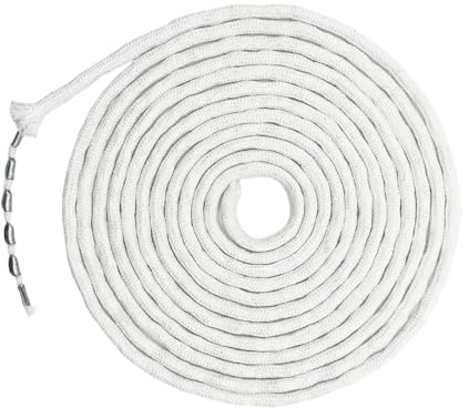 Domus&Trend - Treccia Piombo 20 M per Tende per Interni, Tenda Doccia, Tovaglie, Filo Corda Piombata Accessori Utili per Tendaggi Fai da Fe, Filo Piombo Peso Leggero 22 gr/m e Ecologico, Made in Italy