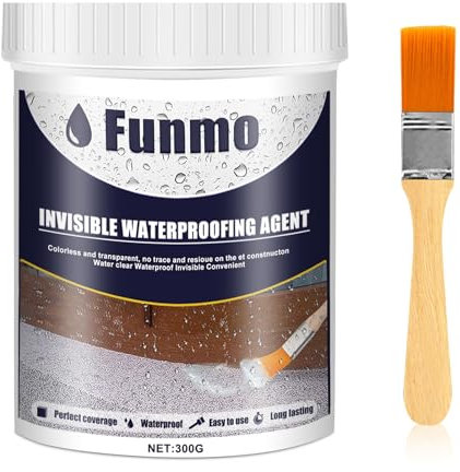 Funmo 300g Recubrimiento impermeable transparente,impermeabilizante azulejos,sellador transparente,revestimiento impermeable,sellado aislante impermeable para baño,inodoro,azulejos,paredes,techo