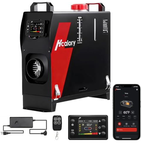 Diesel Heater 8KW, HBS1S Portable Diesel Air Heater with App Control, 10-Temperature Settings, 18% Boost in Burning Efficiency, Auto Start-Stop, and 110V AC 12V 24V DC, for Car, Campers, 2025 Upgraded